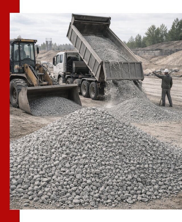 Доставка известнякового щебня фр. 5–20 в Ржеве