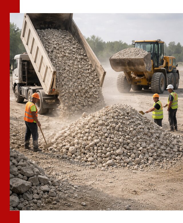 Доставка известнякового щебня фр. 40-70 в Ржеве