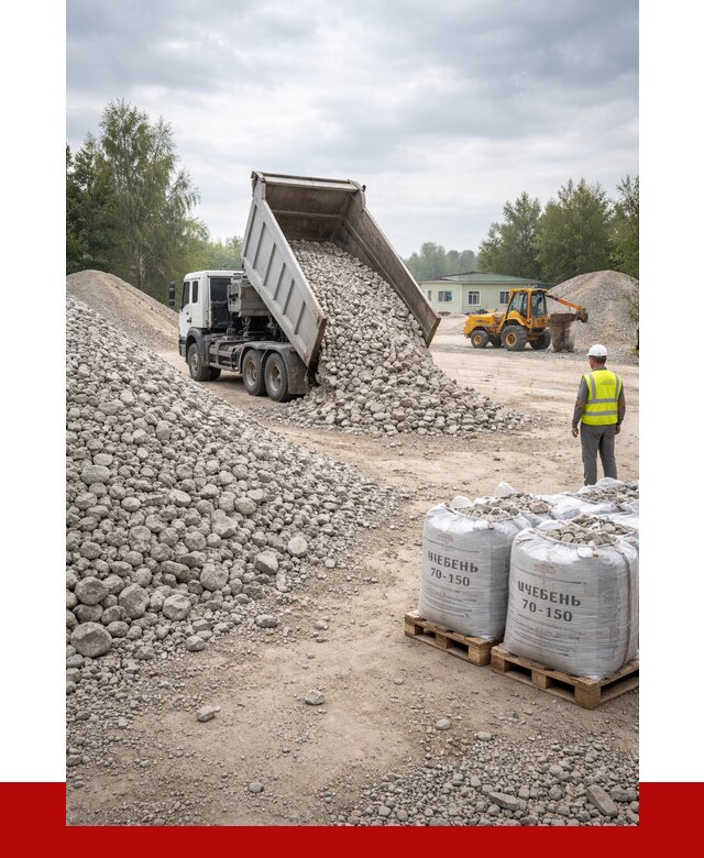 Известняковый щебень фракция 70-150 в Ржеве от 1285 р. | ПРОНЕРУДРжв