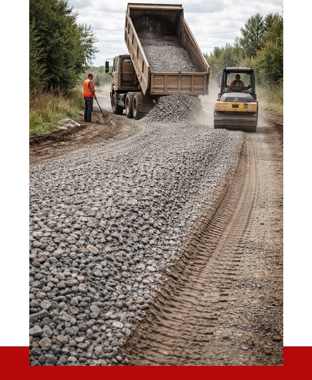 Щебень для отсыпки дороги в Ржеве от 2775 р. ПРОНЕРУДРжв