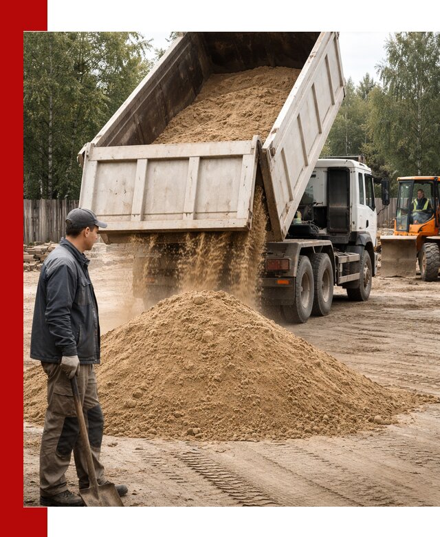 Доставка и продажа песка с разгрузкой в Ржеве