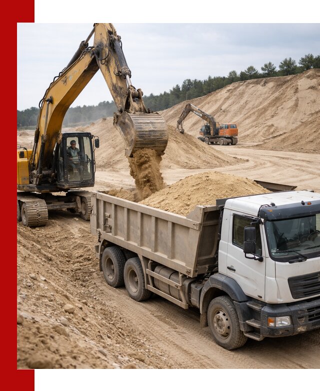 Доставка карьерного песка с самосвалами и разгрузкой в Ржеве