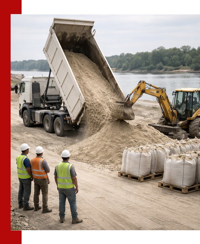 Доставка речного песка в Ржеве самосвалами и погрузкой