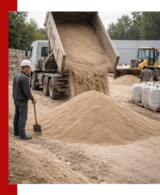 Кварцевый песок фракция 0–3 мм с доставкой в Ржеве