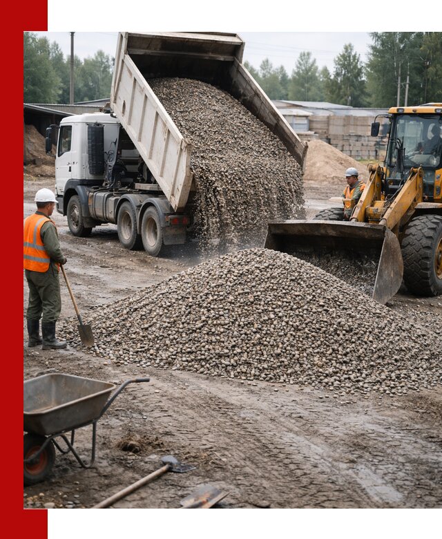 Мытый гравий с доставкой в Ржеве от карьера до участка