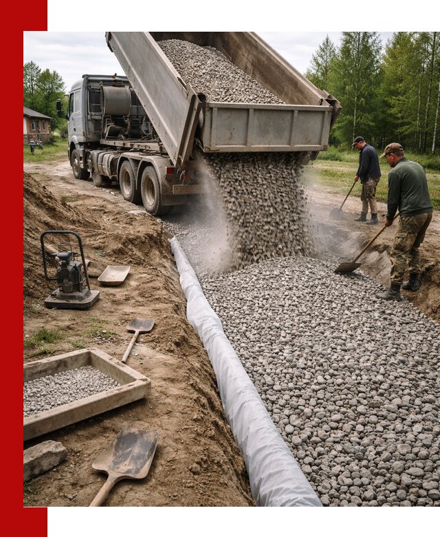 Гравий для дренажа с доставкой в Ржеве качественный и недорогой