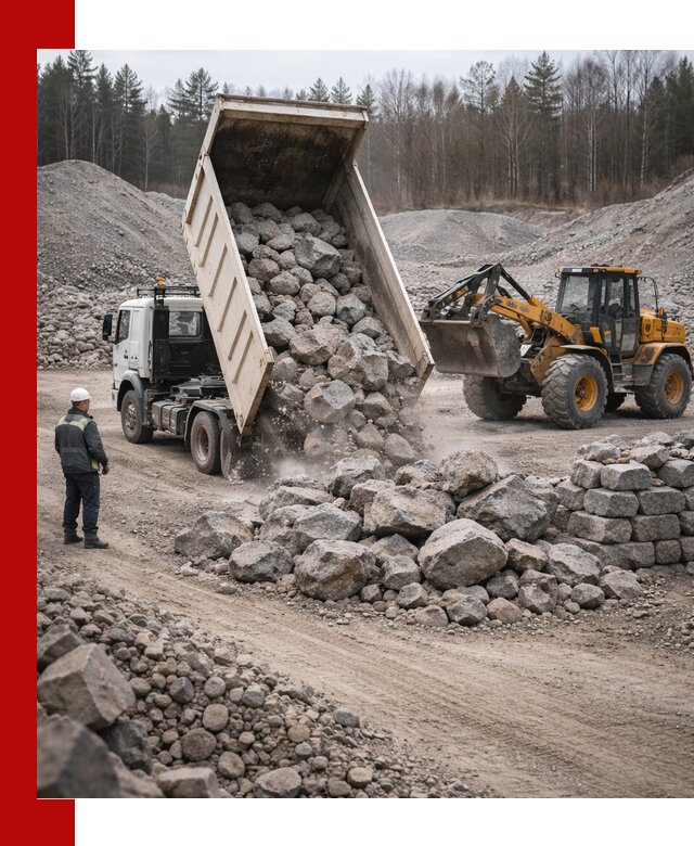 Доставка и продажа бутового гранитного камня в Ржеве