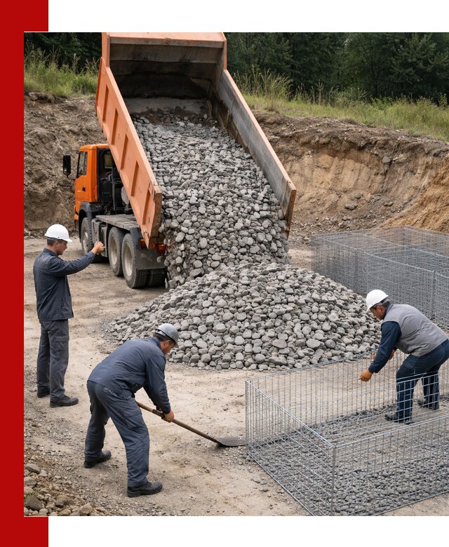 Камень для габионов с доставкой в Ржеве быстро и надёжно