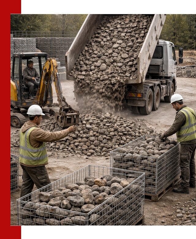 Камень для габионов фракция 100–201 в Ржеве