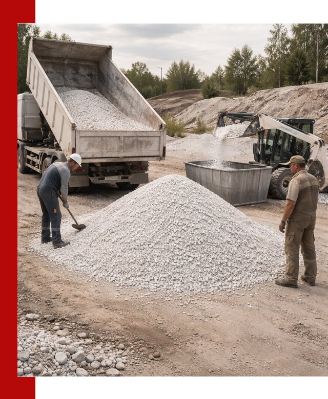 Доставка и продажа белой мраморной крошки в Ржеве