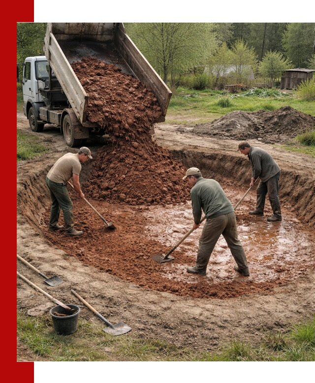 Купить качественную глину для пруда в Ржеве