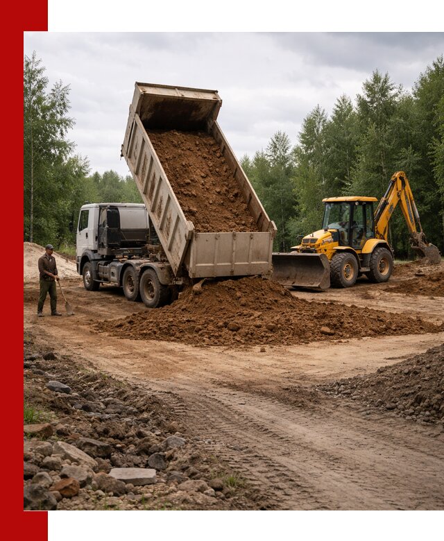 Доставка суглинка самосвалами в Ржеве подсыпка и планировка