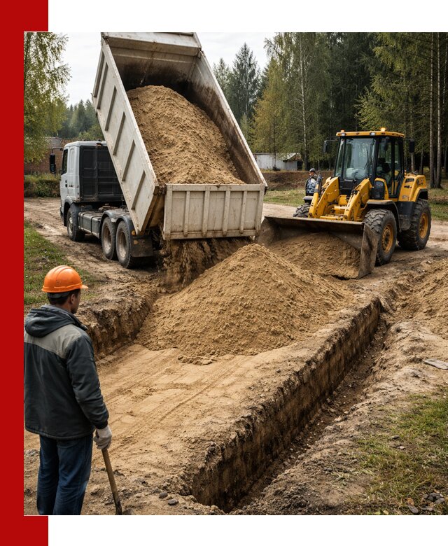 Доставка песчаного грунта в Ржеве для строительных работ