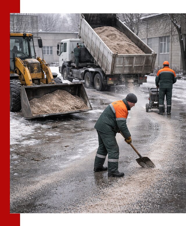 Реагент против гололеда с доставкой и нанесением в Ржеве