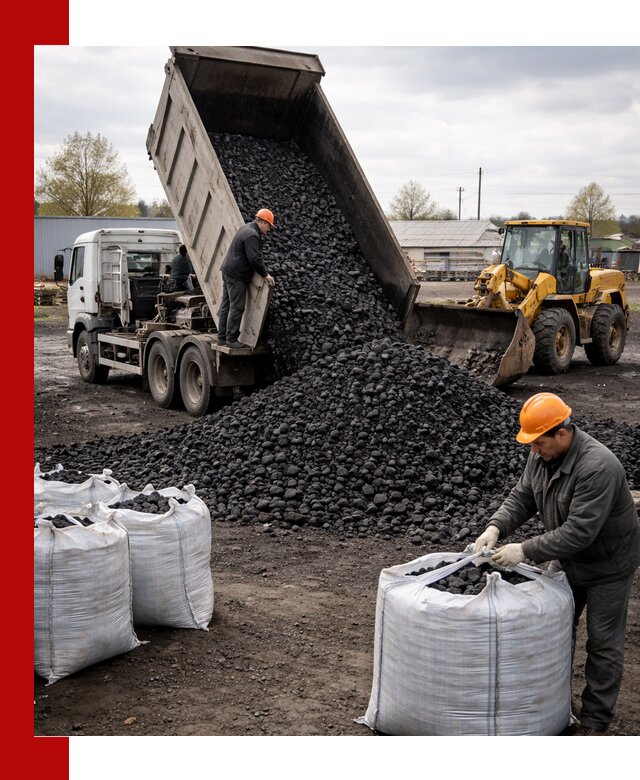 Доставка каменного угля в Ржеве оптом и в розницу